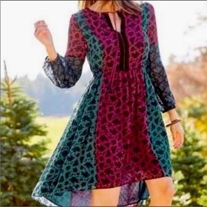 Matilda Jane Pretty Little Party Dress High Low Long Sleeves Velvet & Tassel